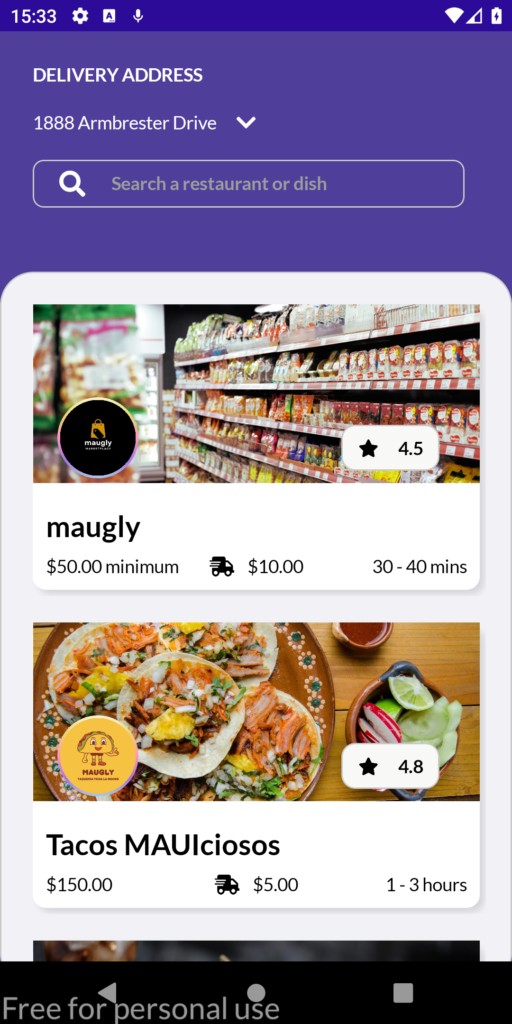 Stores List Page
