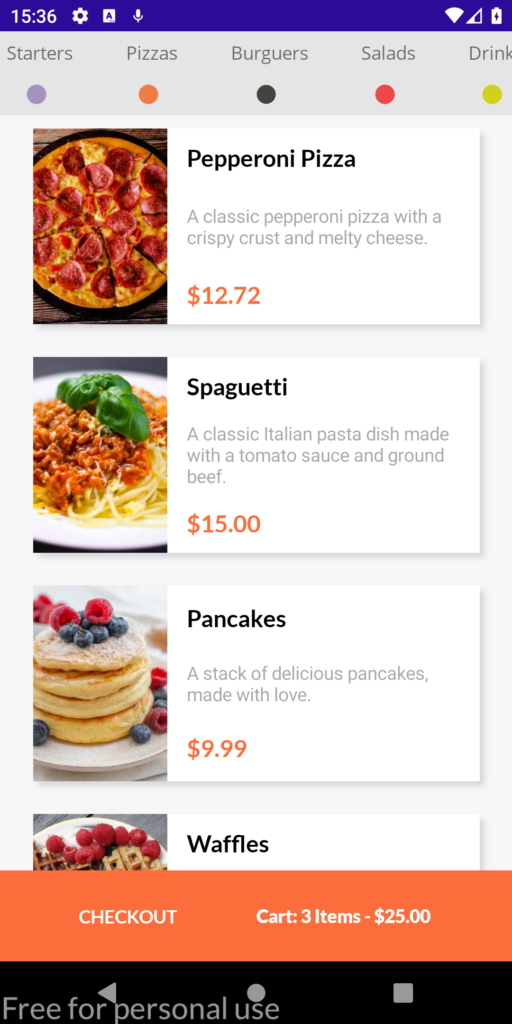 Menu Page