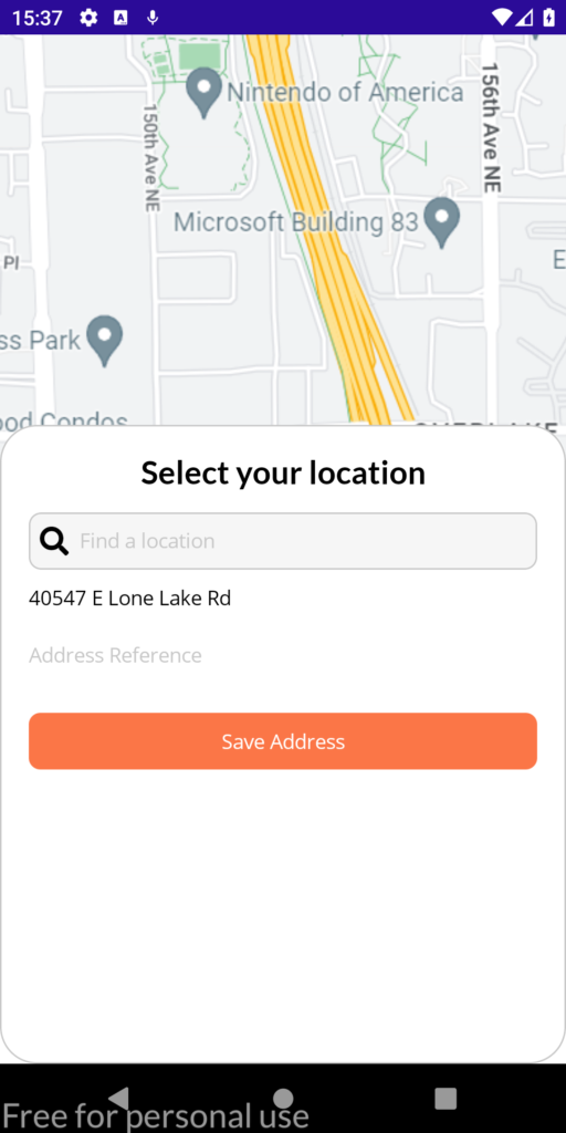 Add a new address Page