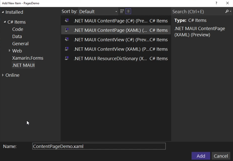 .NET MAUI ContentPage Tutorial