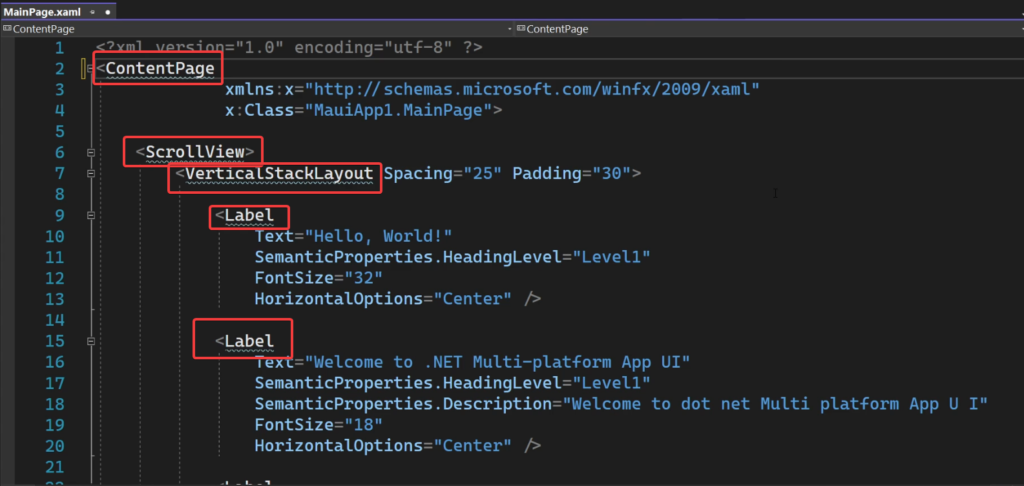 xaml page