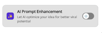 Checkbox to enable AI-powered prompt enhancement