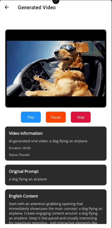The video viewer page for videos generated by the SORA model