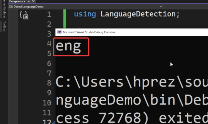 Detect language from string in .NET